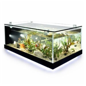270 GALLON 84X48X16 CUSTOM STARPHIRE GLASS COFFEE TABLE