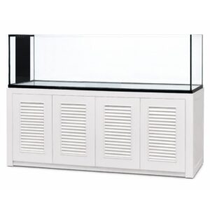 180 GAL 72X24X24 PENINSULA STYLE STARPHIRE GLASS-WHITE WOOD STAND, ALUMINUM FRAME
