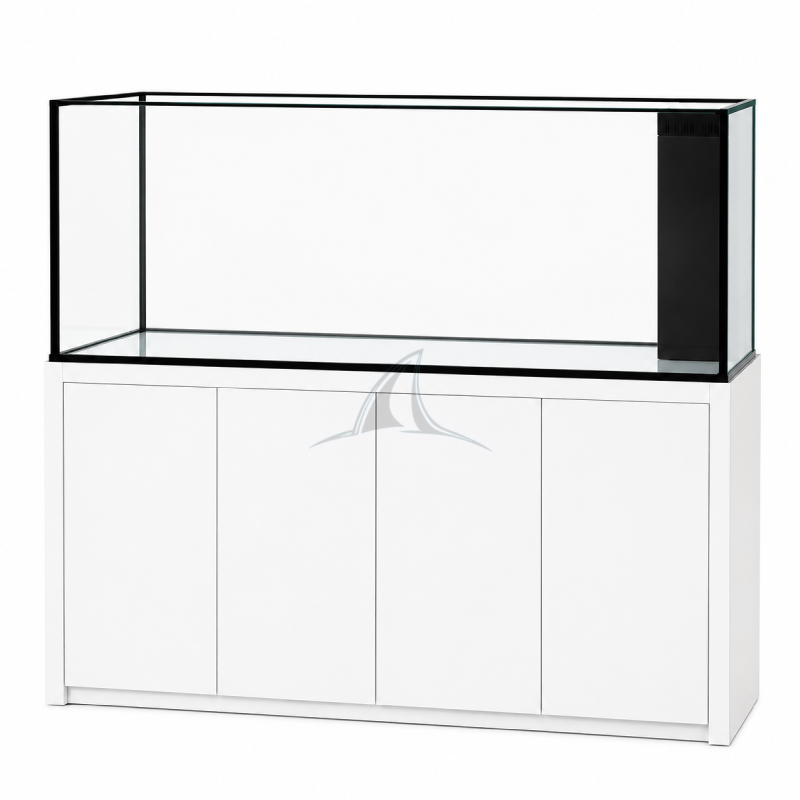 270 GAL 72X36X24 Peninsula Starphire Glass Tank- Black Stand, Aluminum Frame