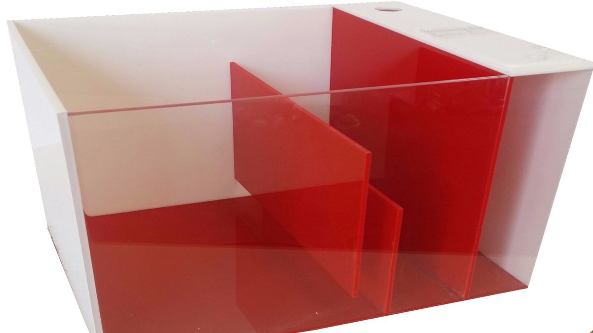 REF# S120 - Red & White Sump w/Attached ATO (7 sizes)